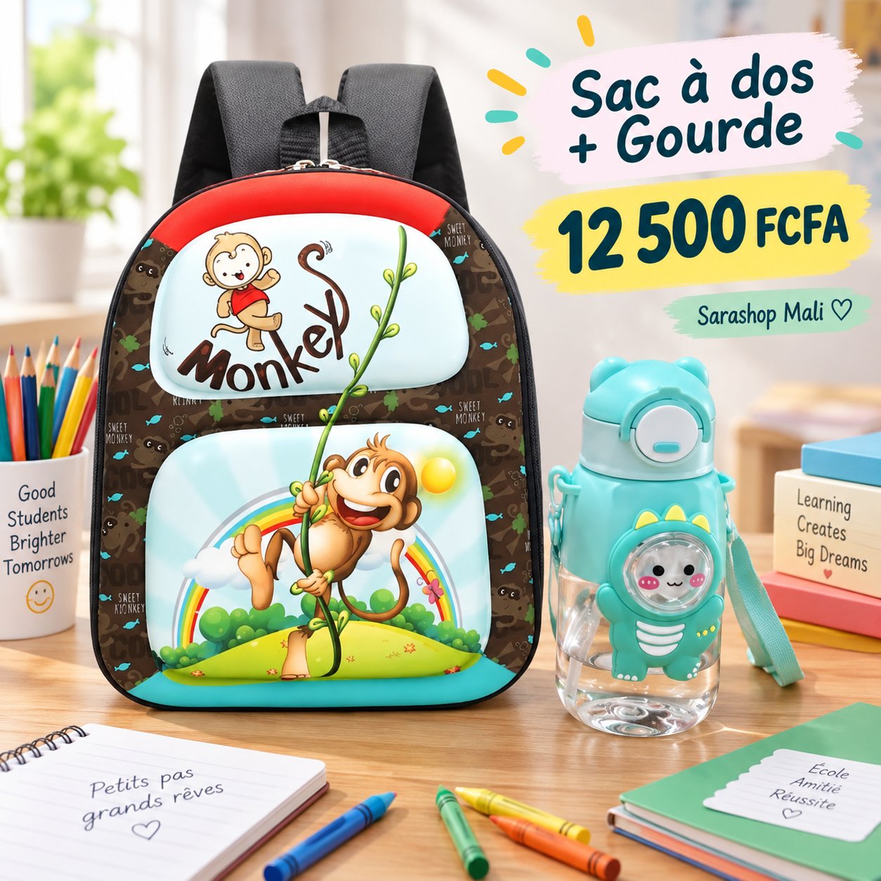 Sac a dos 3D + Gourde