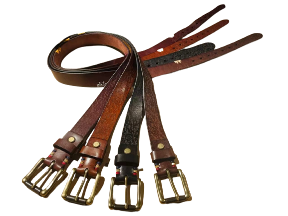 Ceinture en cuir Savane Acajou