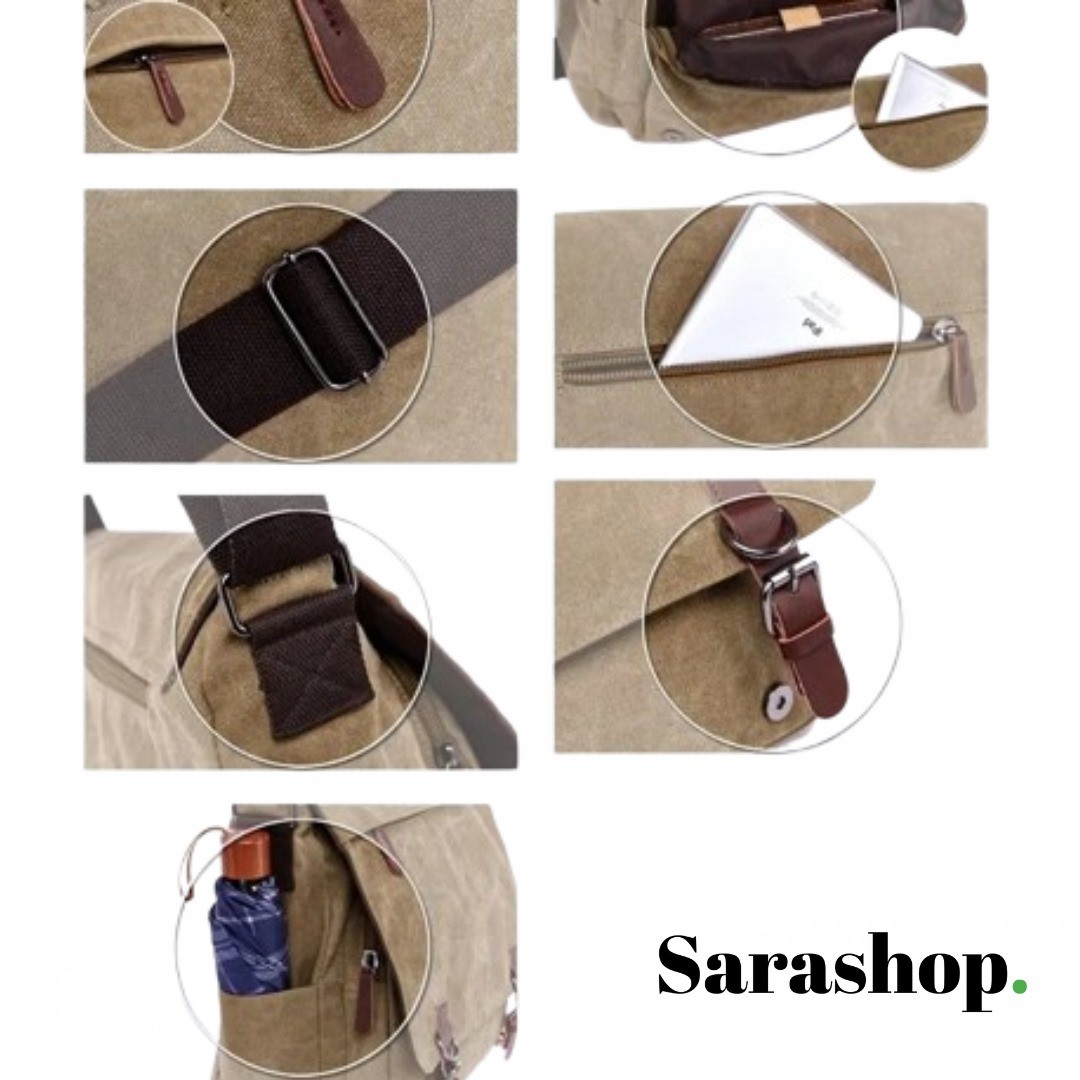 Ensemble 3-en-1 en Toile Résistante – Sac à Dos, Bandoulière & Trousse