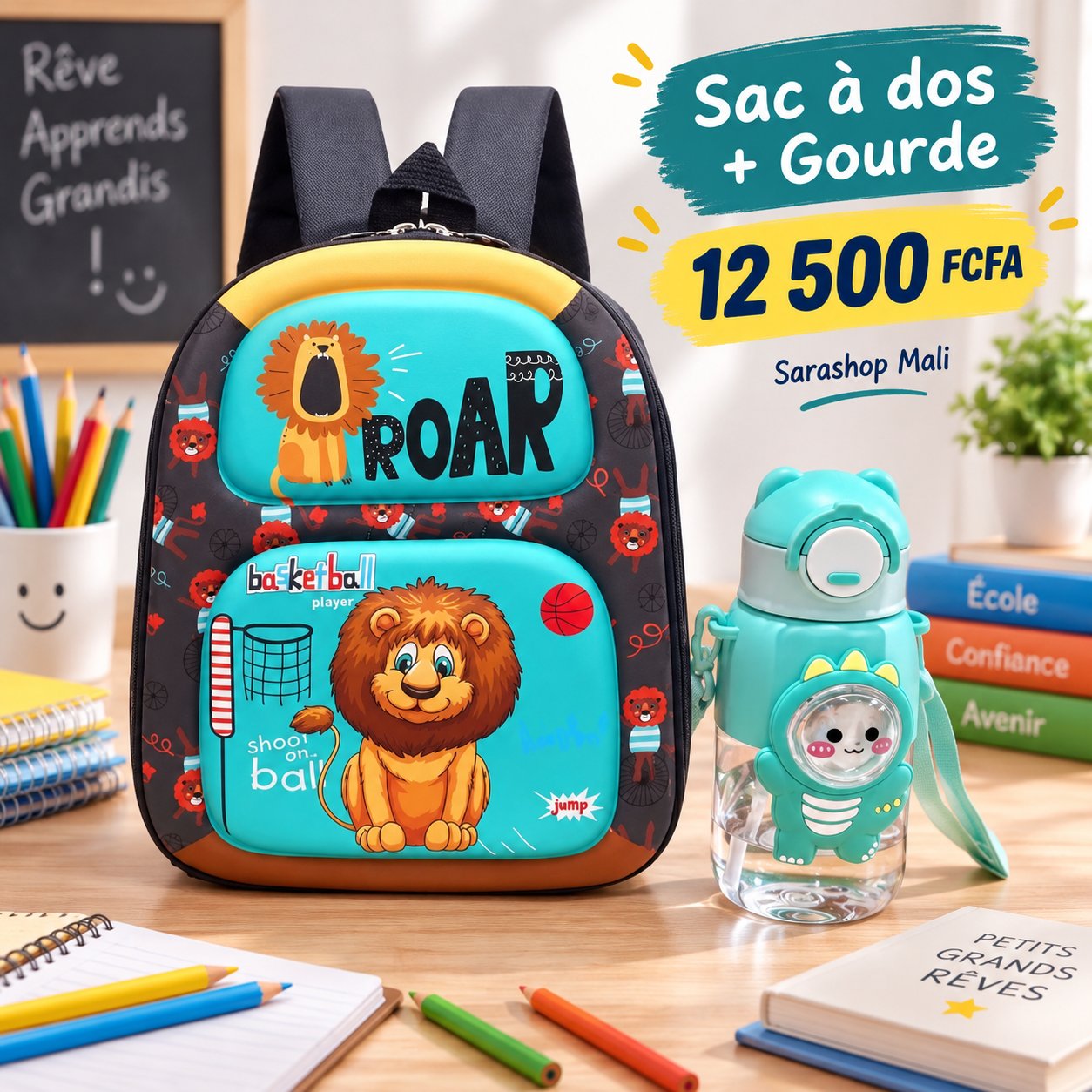 Sac a dos 3D + Gourde