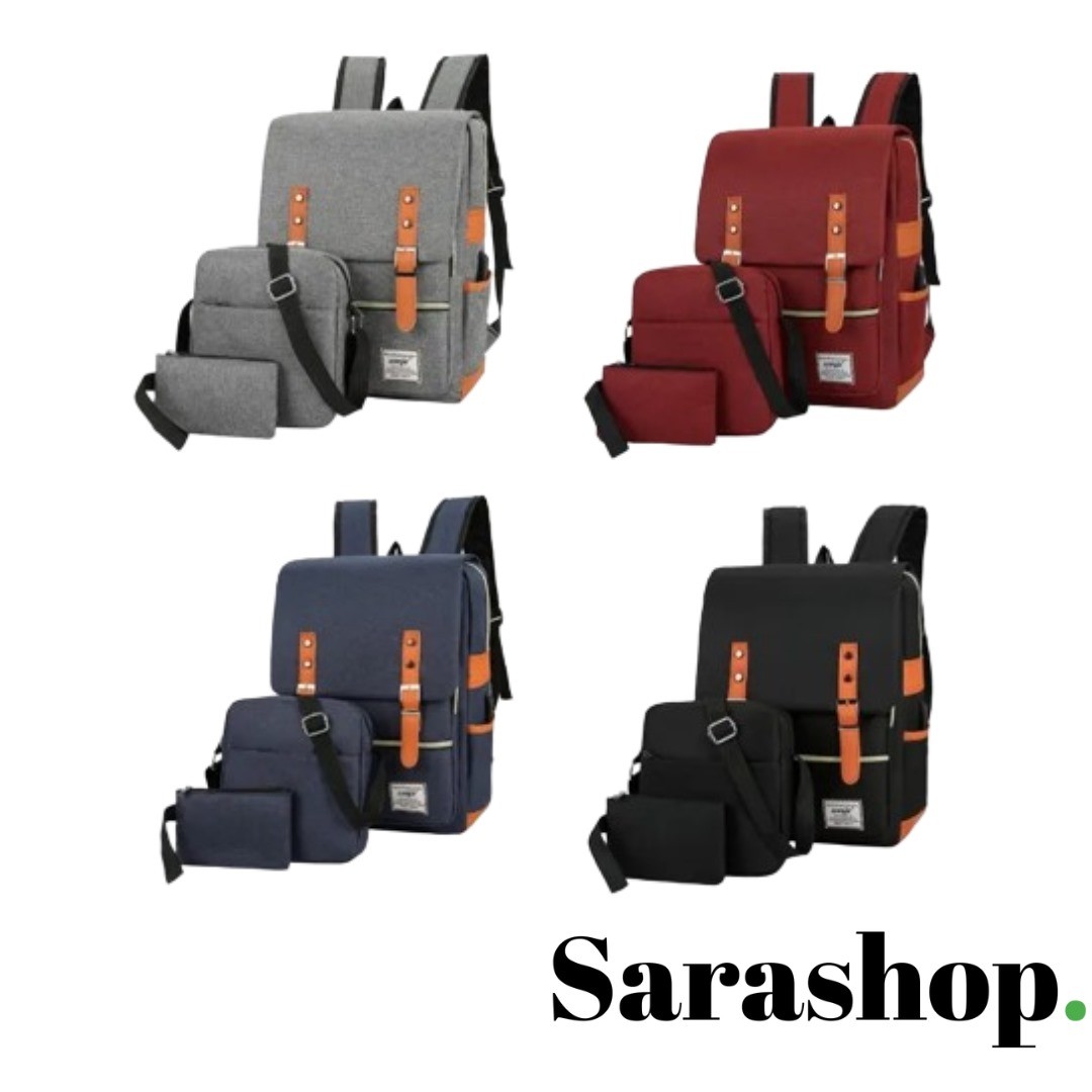 Backpack 3 en 1 : Sac à Dos, Sacoche et pochette