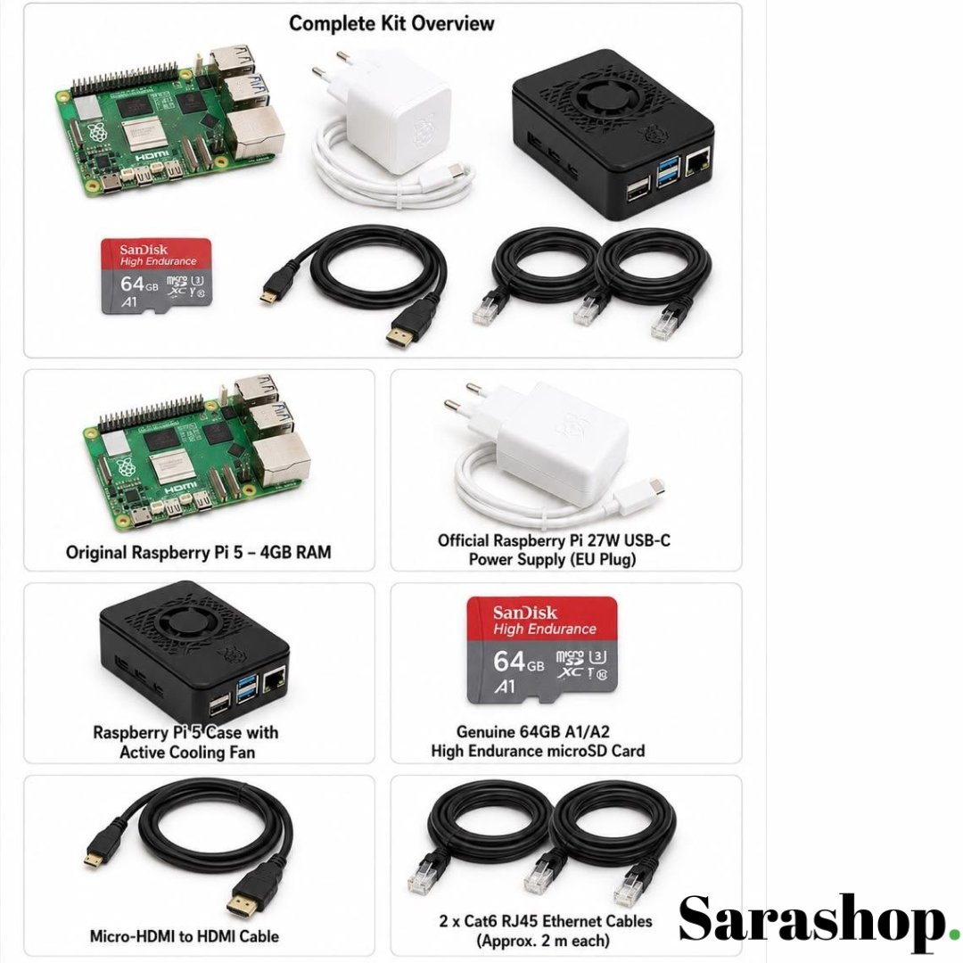 Kit de Développement Raspberry Pi 5 8 Go – kit complet pour projets informatiques, IoT et robotique