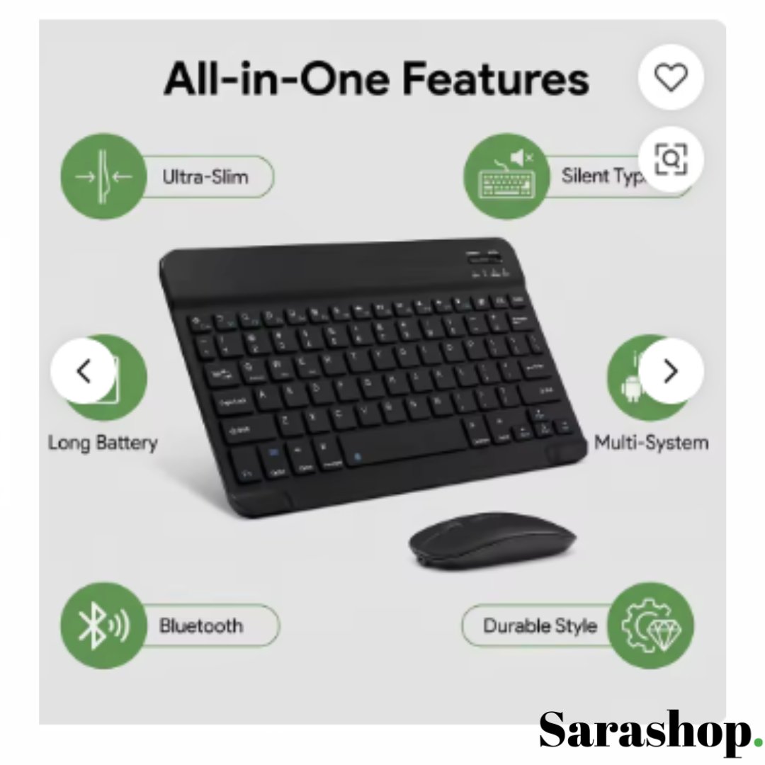 Clavier Bluetooth  avec Souris – le duo pratique pour travailler partout.