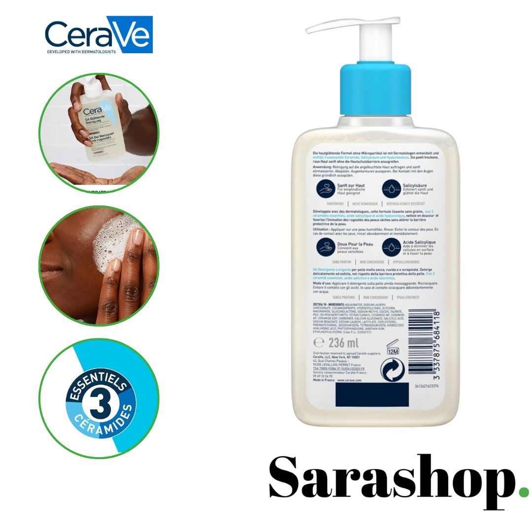 CeraVe SA Gel Nettoyant Anti-Rugosités 236 ml