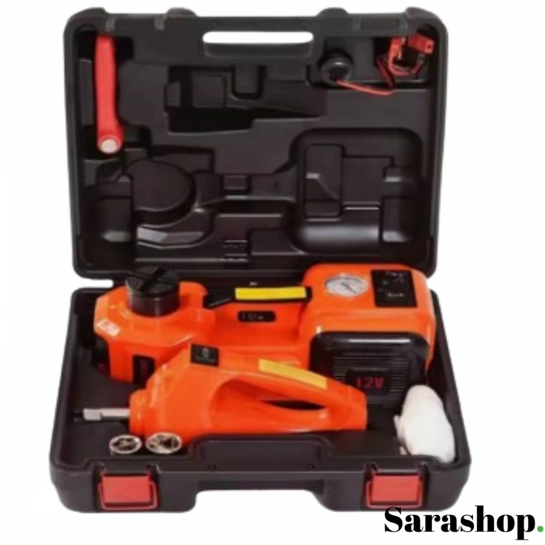 Kit Cric Électrique 5T Multifonction – cric, clé à choc et gonfleur pour voiture